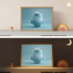 Monster - Blauw Light Box met batterij (Wandlamp kind) middel -sfeer3_kind