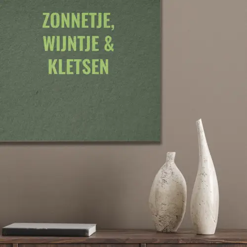Donkergroen - Quote - Zon - Zomer PET vilt klein -sfeer6_closeup