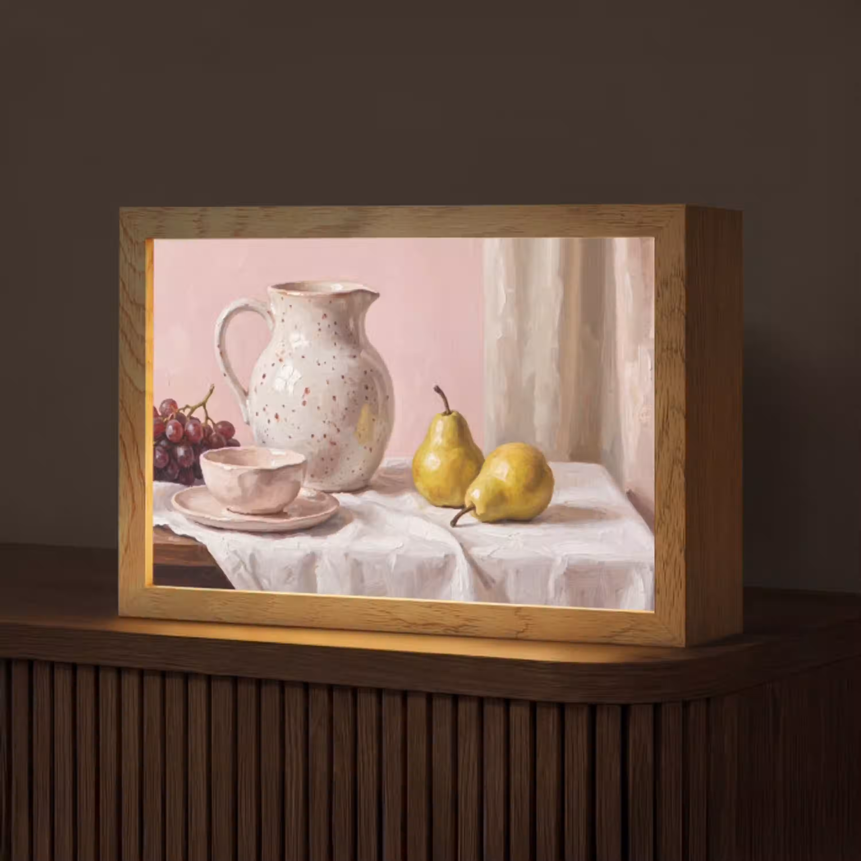 Stilleven - Fruit - Roze Light Box met kabel (Tafellamp) klein -z3d_website