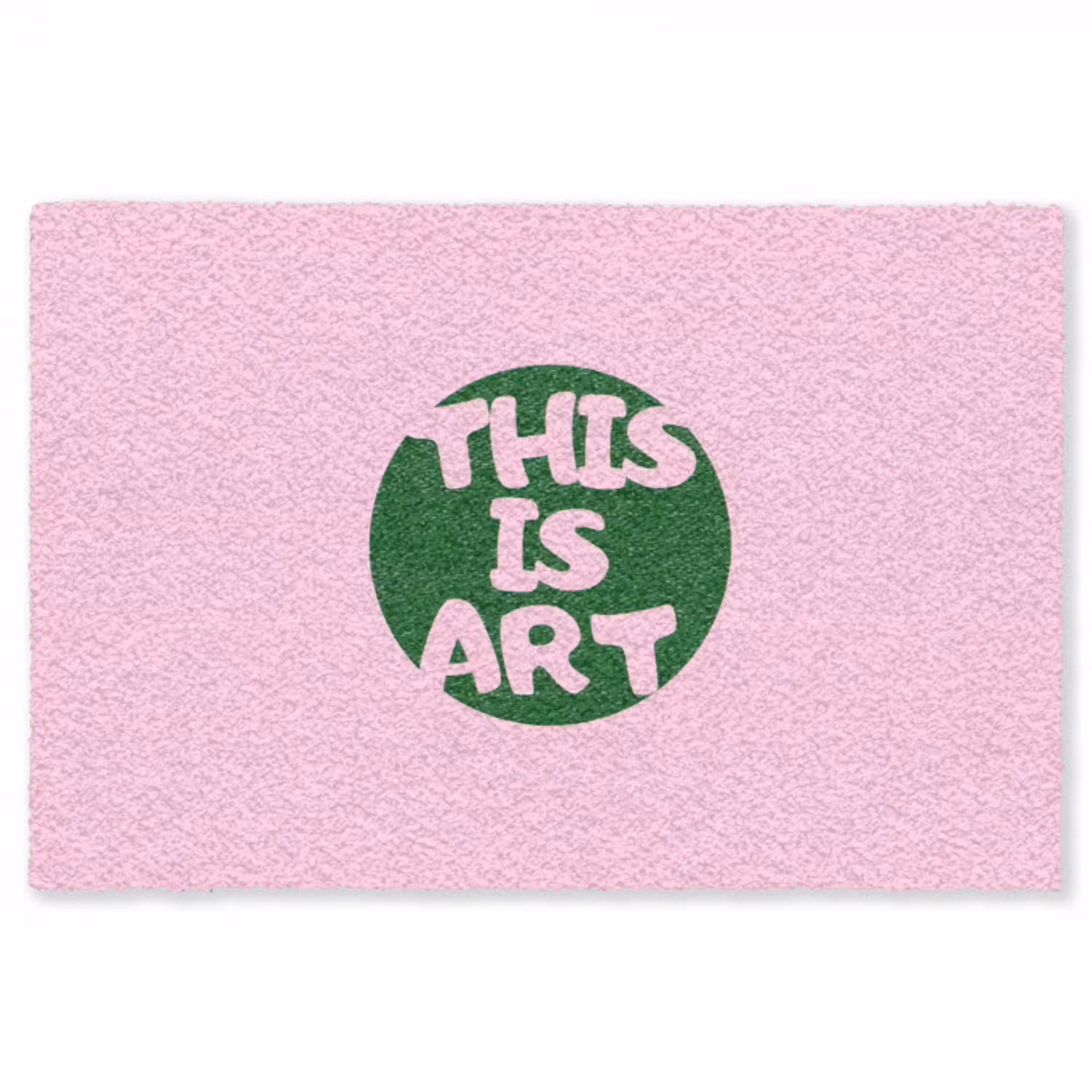 This is art - Tekst - Cirkel - Groen Vloerkleed Rechthoek klein -3d