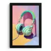 Koptelefoon - Mintgroen - Draad fotolijst zwart zonder passe partout klein -3d