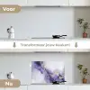 Paars - Modern - Marmer - Abstract keuken achterwand spatscherm klein -voor_na_NL
