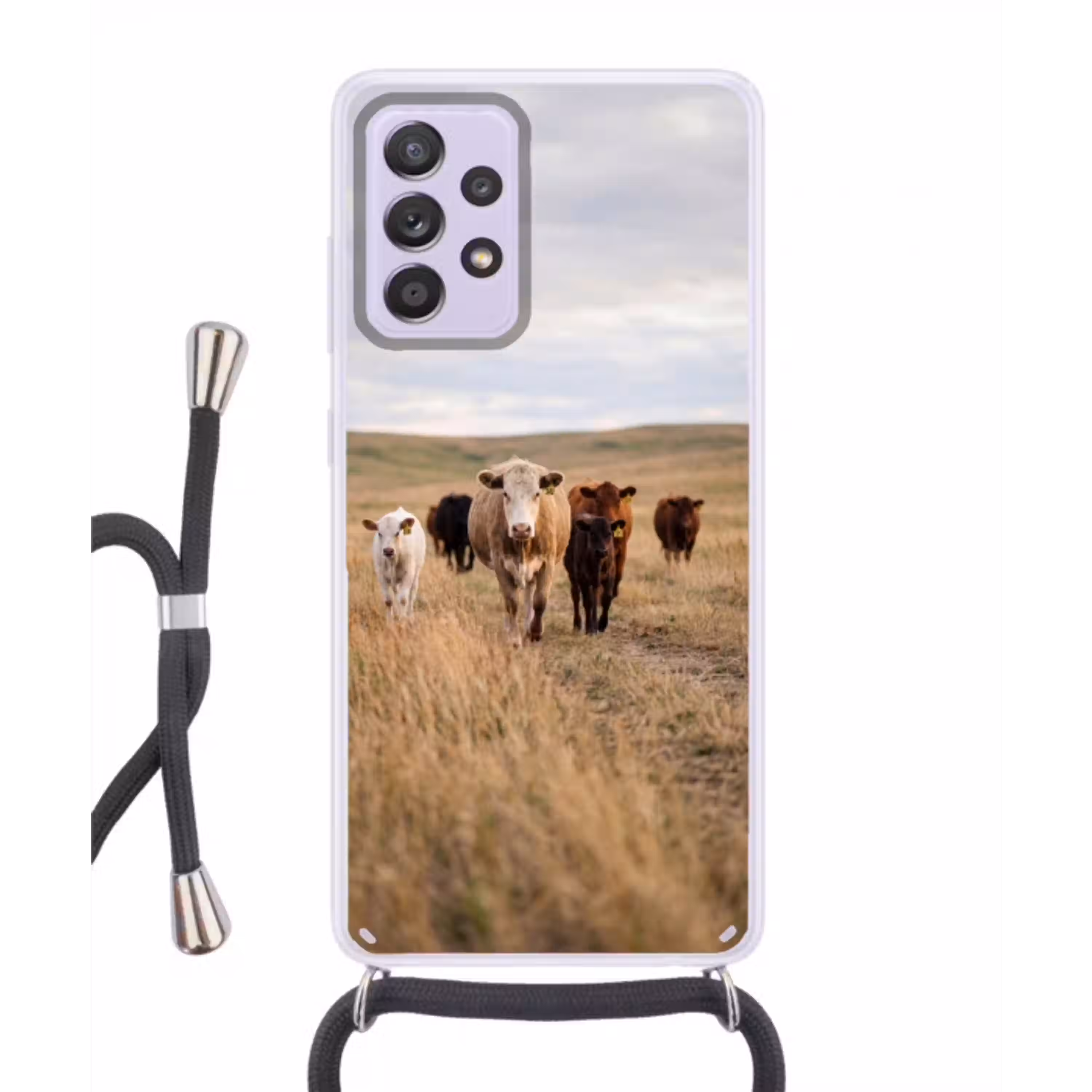 Runderen - Kudde - Landschap - Weide - Rustig Hoesje Samsung Galaxy A52 5G met koord klein -3d