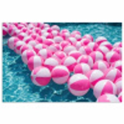 Strandballen - Roze - Water poster papier klein -3d