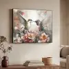 Kolibrie - Vogels - Bloemen - Natuur Textielframe zwart klein -sfeer3