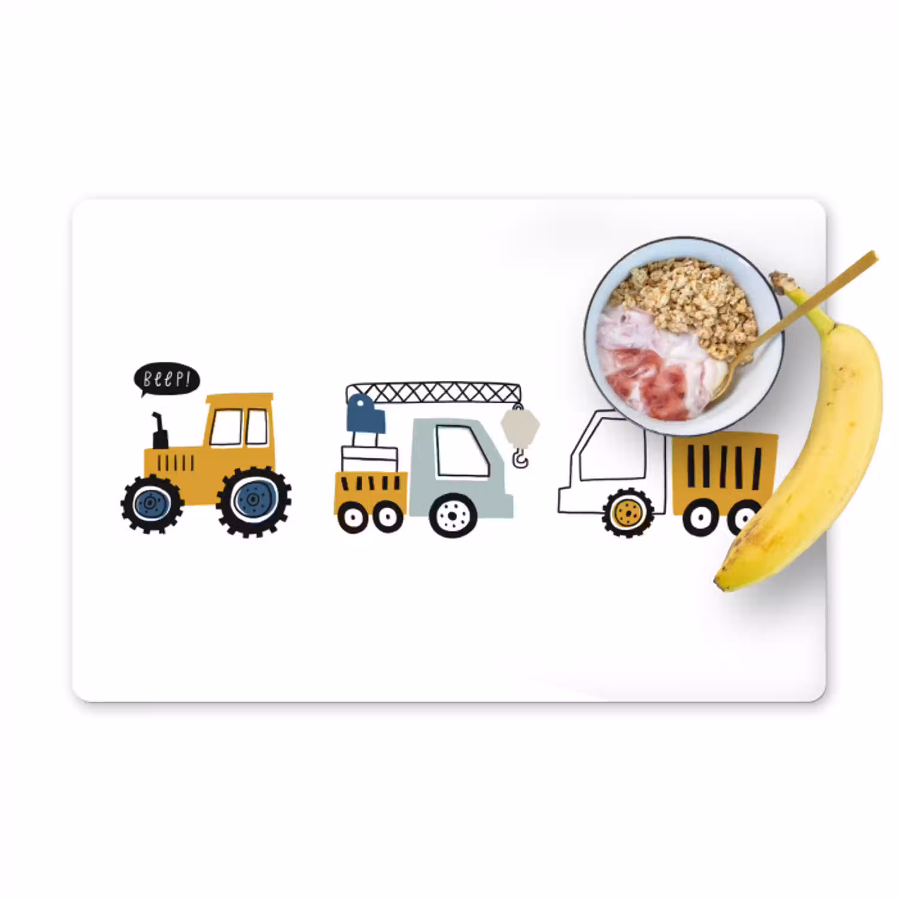 Voertuigen - Kinderen - Jongens - Tractor Placemat vinyl groot -zzzproduct_Kitchenyeah-website