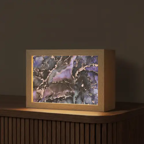Marmer - Goud - Roze Light Box met kabel (Tafellamp) klein -z3d_website