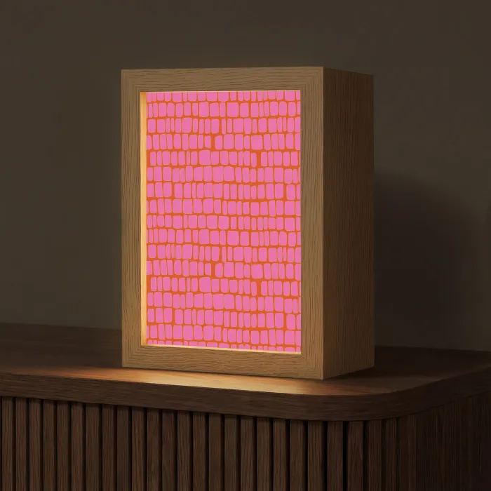 Organisch - Raster - Roze Light Box met kabel (Tafellamp) klein 925 -z3d_website