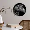 Zebra - Zwart - Wit - Portret - Dieren Wandcirkel behangsticker klein -sfeer3