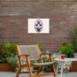 Tulpen - Paars - Lijst - Bladeren Tuinposter op houten frame 2 cm dik klein -sfeer3