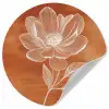 Bloem - Minimalistisch - Wit Wandcirkel behangsticker klein -3d