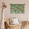 Dinosaurussen - Wolken - Sterren - Oranje Wandkleed katoen klein -wsfeer5_kind
