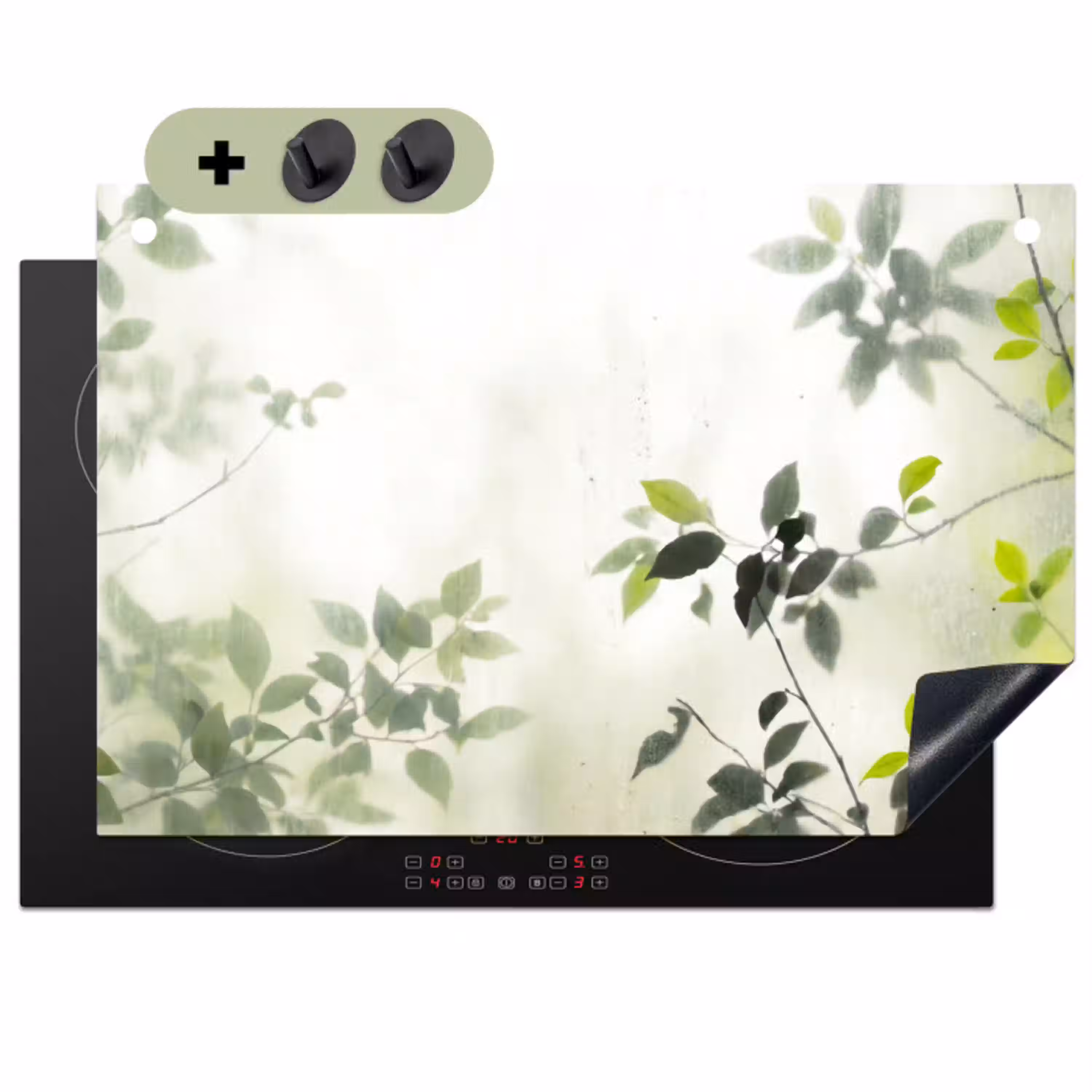 Blad - Schaduw - Natuur - Abstract - Groen Inductie beschemer met haakjes klein -3d