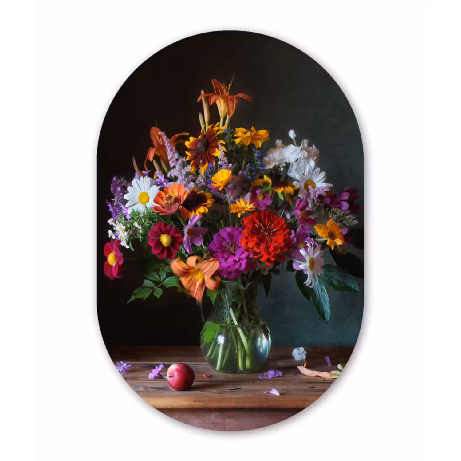 Muurovaal - Kleuren - Bloemen - Stilleven