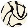 Abstract - Lijnen - Modern - Beige Wandcirkel kunststof plaat 5mm dik klein -3d