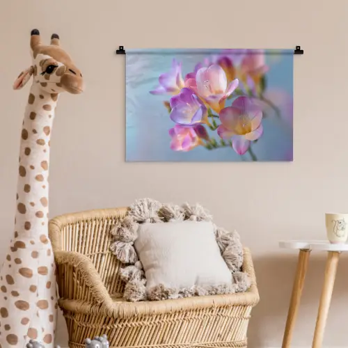Bloemen - Paars - Overloop - Meeldraden Wandkleed katoen klein -wsfeer5_kind