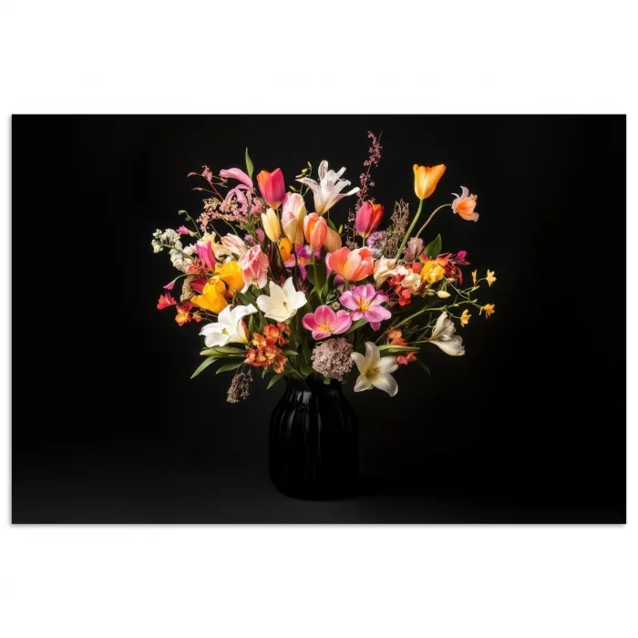 Vaas - Bloemen - Tulpen poster papier klein -3d