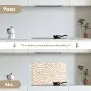Beige - Aardspatroon keuken achterwand spatscherm klein -voor_na_NL