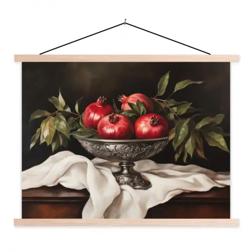 Granaatappels - Klassiek - Vintage textielposter latten blank klein -3d