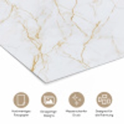 Wit - Marmer - Goud - Luxueus poster papier klein 62 -tcloseup_DE