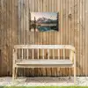 Bergen - Water - Bomen Tuinposter op houten frame 2 cm dik klein -sfeer4