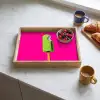 Ijsje - Stokje - Minimalistisch - Groen Dienblad Rechthoek middel -sfeer2