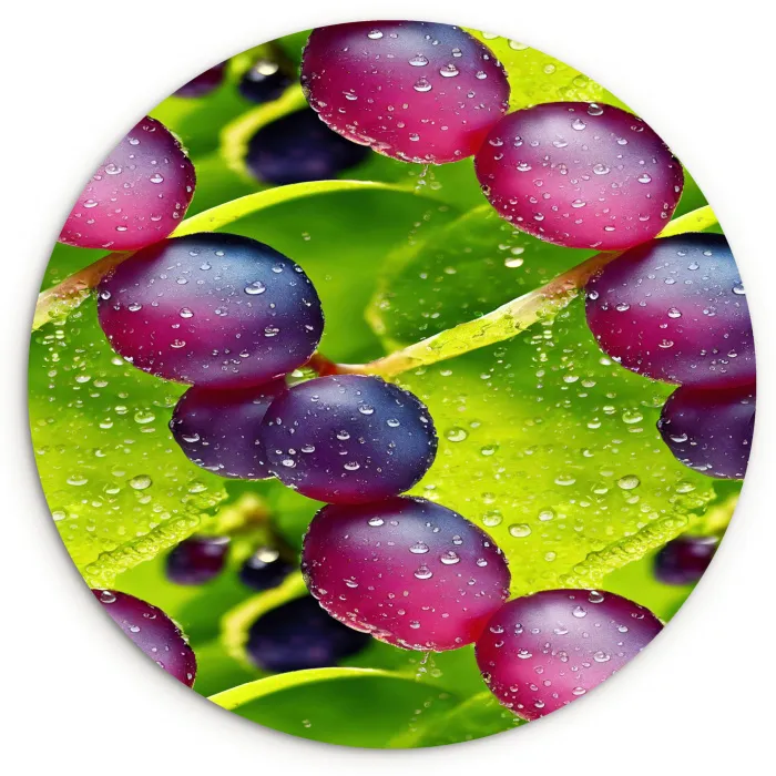 Bessen - Paars - Groen - Dauw Wandcirkel kunststof plaat 5mm dik klein 188 -3d