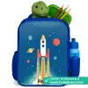 Raket - Planeet - Sterren - Veelkleurig Kinderrugzak - Blauw middel -inhoud_NL