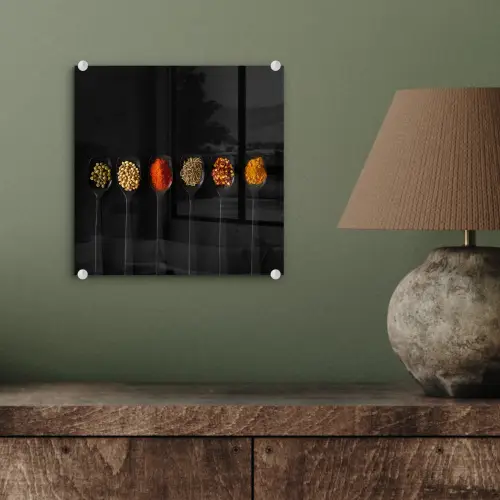 Lepels - Specerijen - Zwart - Kruiden - Rustiek plexiglas 5mm klein -sfeer3