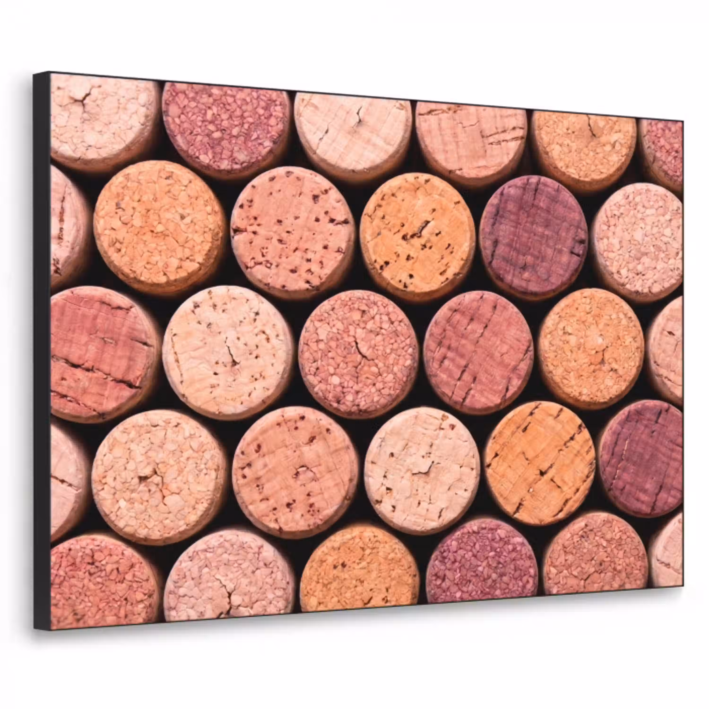 Kurk - Patroon - Abstract - Modern - Rood Textielframe zwart klein -3d