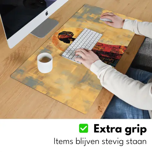 Vrouw - Silhouet - Patronen - Sierlijk Muismat XXL klein -sfeer3