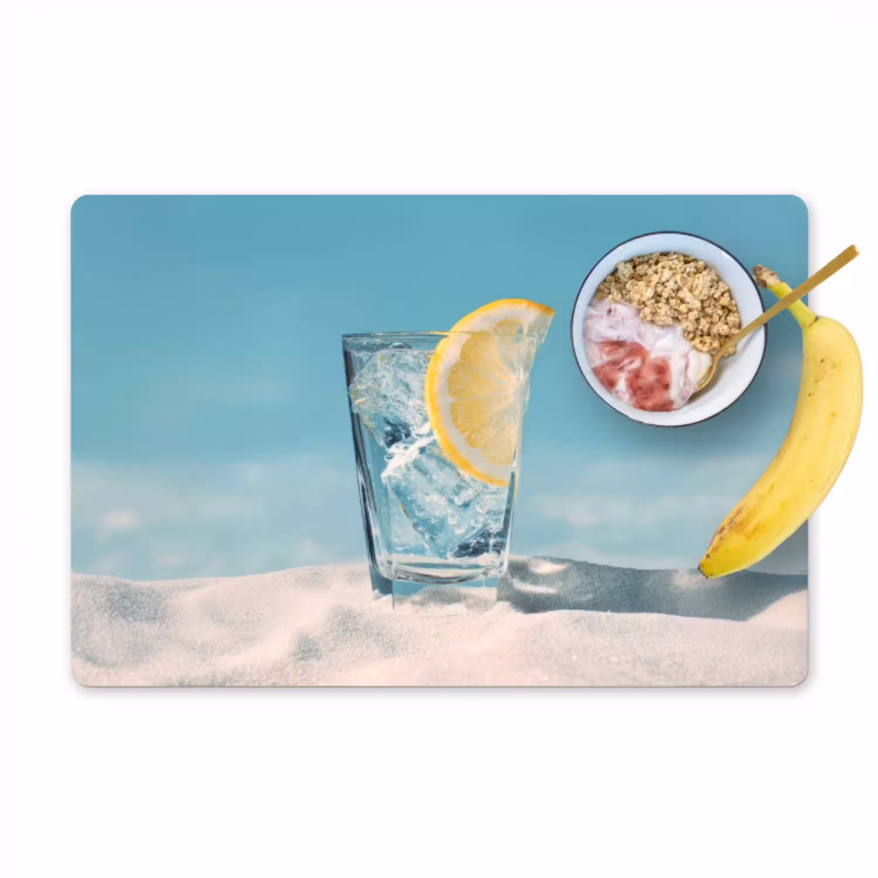 Glas - ijsblokjes - Citroen Placemat vinyl groot -zzzproduct_Kitchenyeah-website