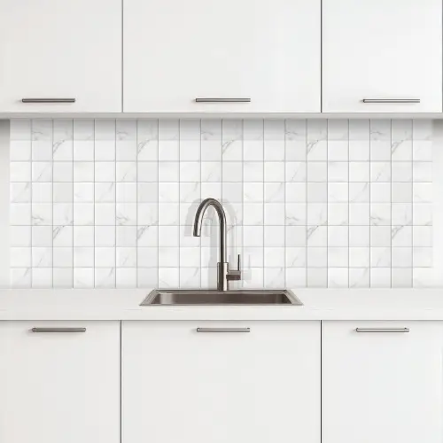 Marmer - Patroon - Aders - Wit keuken achterwand 2 middel 871 -3d