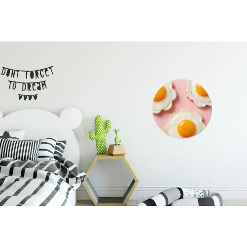 Eieren - Bloem - Roze Wandcirkel aluminium klein -kinderkamer