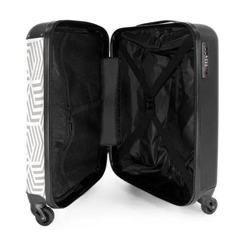 Grafisch - Patroon - Modern - Onderbroken NBS - Handbagage koffer - Kinderen Unisex middel 644 -binnenkant