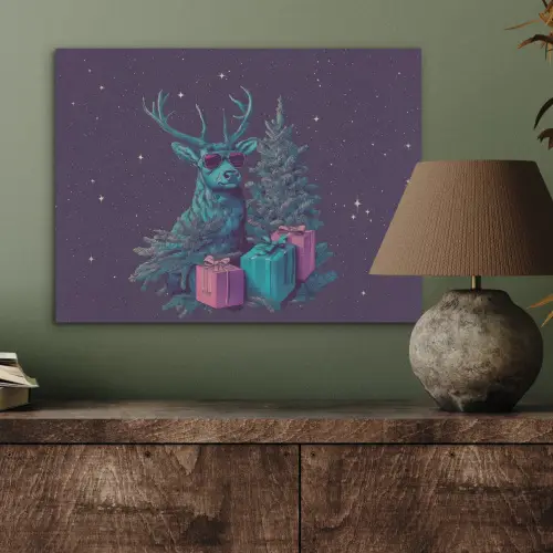 Rendier - Zonnebril - Neon - Kerstboom PET vilt klein -sfeer2
