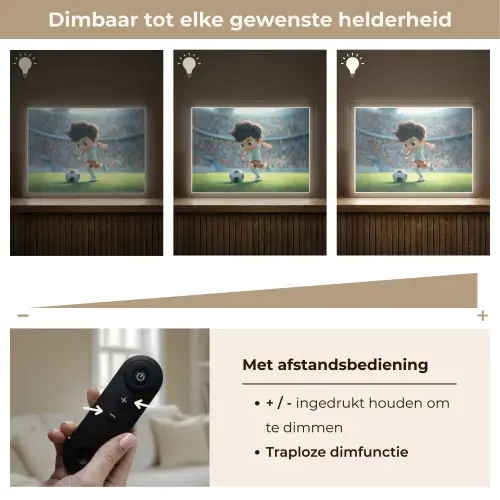 Voetbal - Jongen - Stadion Light Box met batterij (Wandlamp kind) middel -USP_dimbaarNL