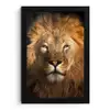Leeuw - Dieren - Zwart - Licht - Bruin - Portret fotolijst zwart zonder passe partout klein -3d