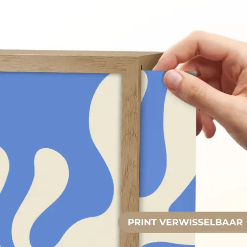 Minimalistisch - Organisch patroon - Blauw Light Box met batterij (Wandlamp) middel -USP_websiteprintNL