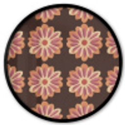 Bloemen - Patroon - Bruin Fotolijst rond zonder passe partout klein 856 -3d