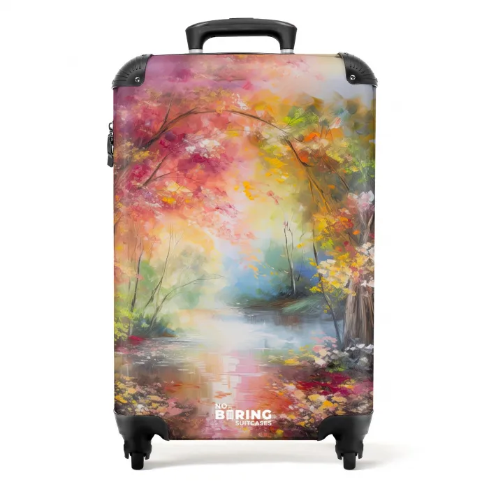 Landschap - Olieverf - Kleurrijk - Natuur NBS - Handbagage koffer - Kinderen Unisex middel -productfoto_recht