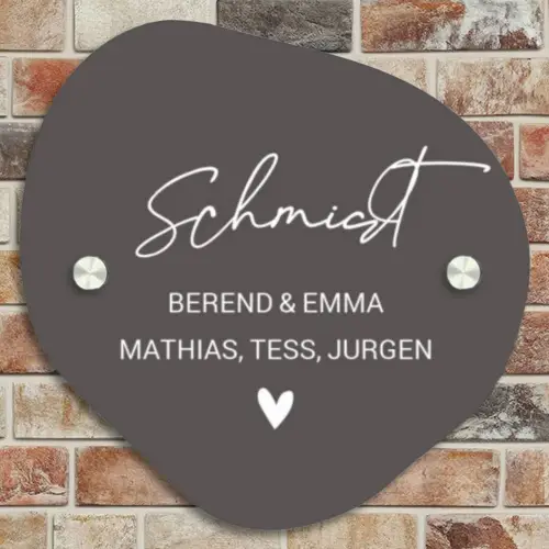 Grijs - Sierlijk Naambord Organisch middel -sfeer10