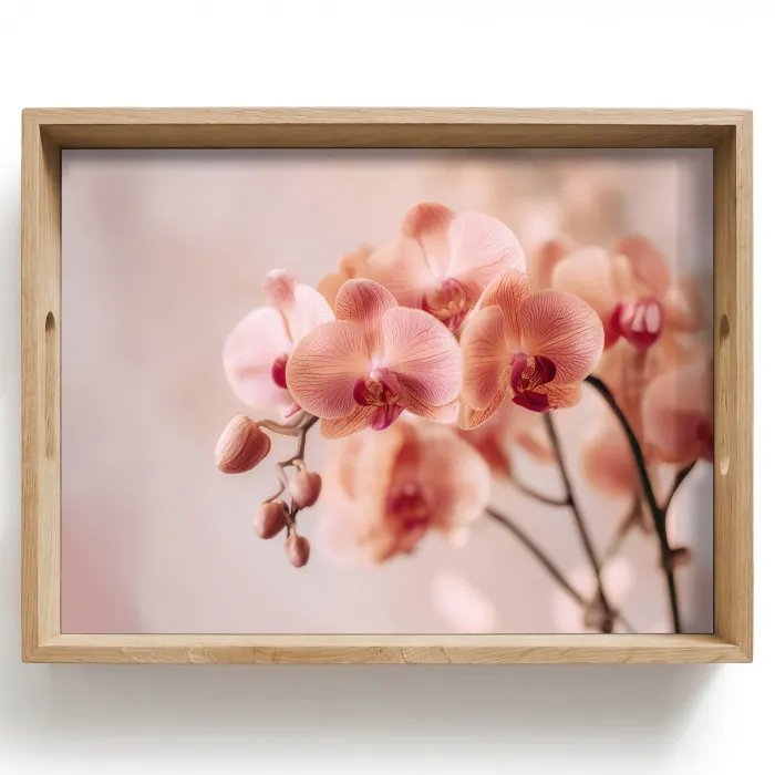 Orchidee - Bloemen - Roze - Bloemblaadjes Dienblad Rechthoek middel -z3d_shopping
