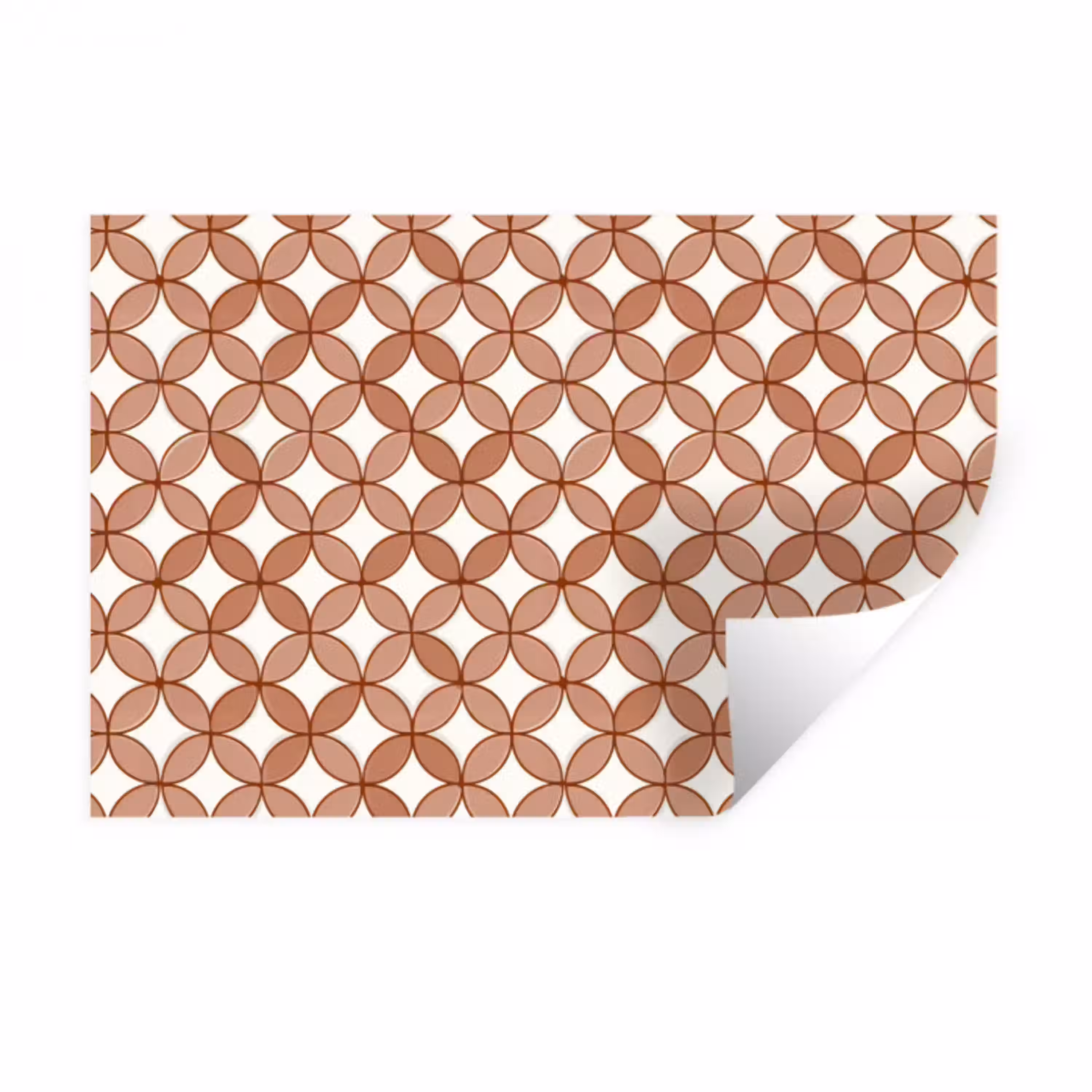 Geometrisch - Cirkels - Modern - Terracotta Muursticker klein 286 -3d