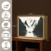 Roeiboot - Mistig - Bergen - Vogels Light Box met batterij (Wandlamp) middel -USP_websiteoverzichtNL