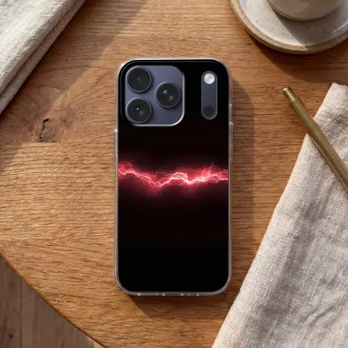 Gaming - Rood - Elektriciteit - Energie  - Lijn Telefoonhoesje iPhone 17 Pro klein -sfeer1