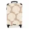 Patronen - Schelp patroon in licht beige NBS - Handbagage koffer - Kinderen Unisex middel -productfoto_recht