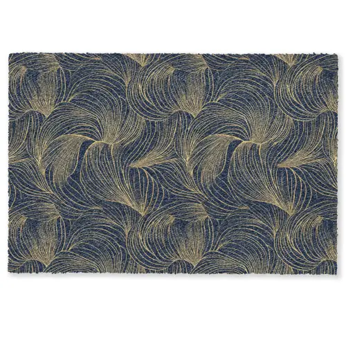 Abstract - Lijnen - Blauw - Goud Deurmat klein 898 -zkaufland3d