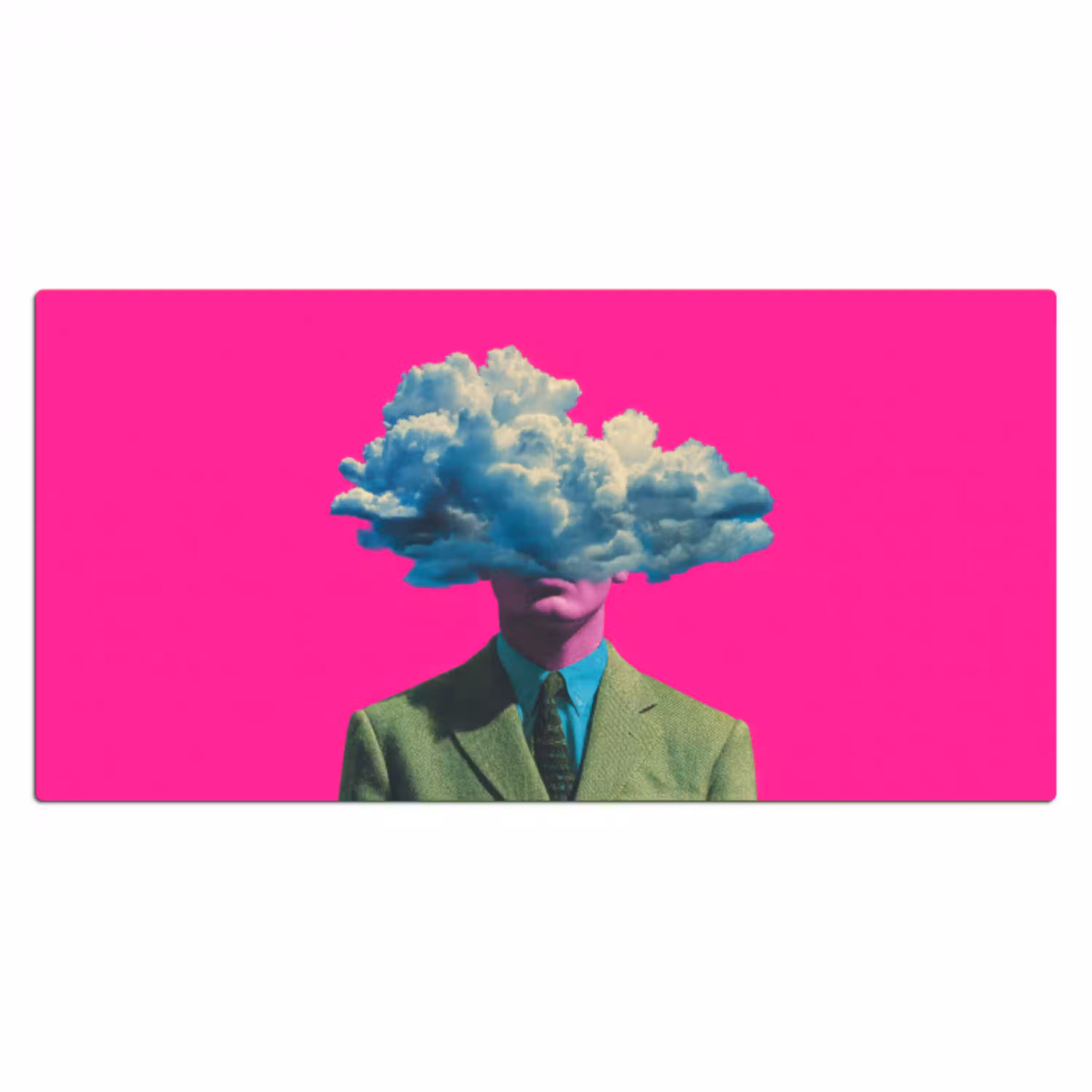 Man - Pak - Wolk - Roze Muismat XXL klein -3d_leeg