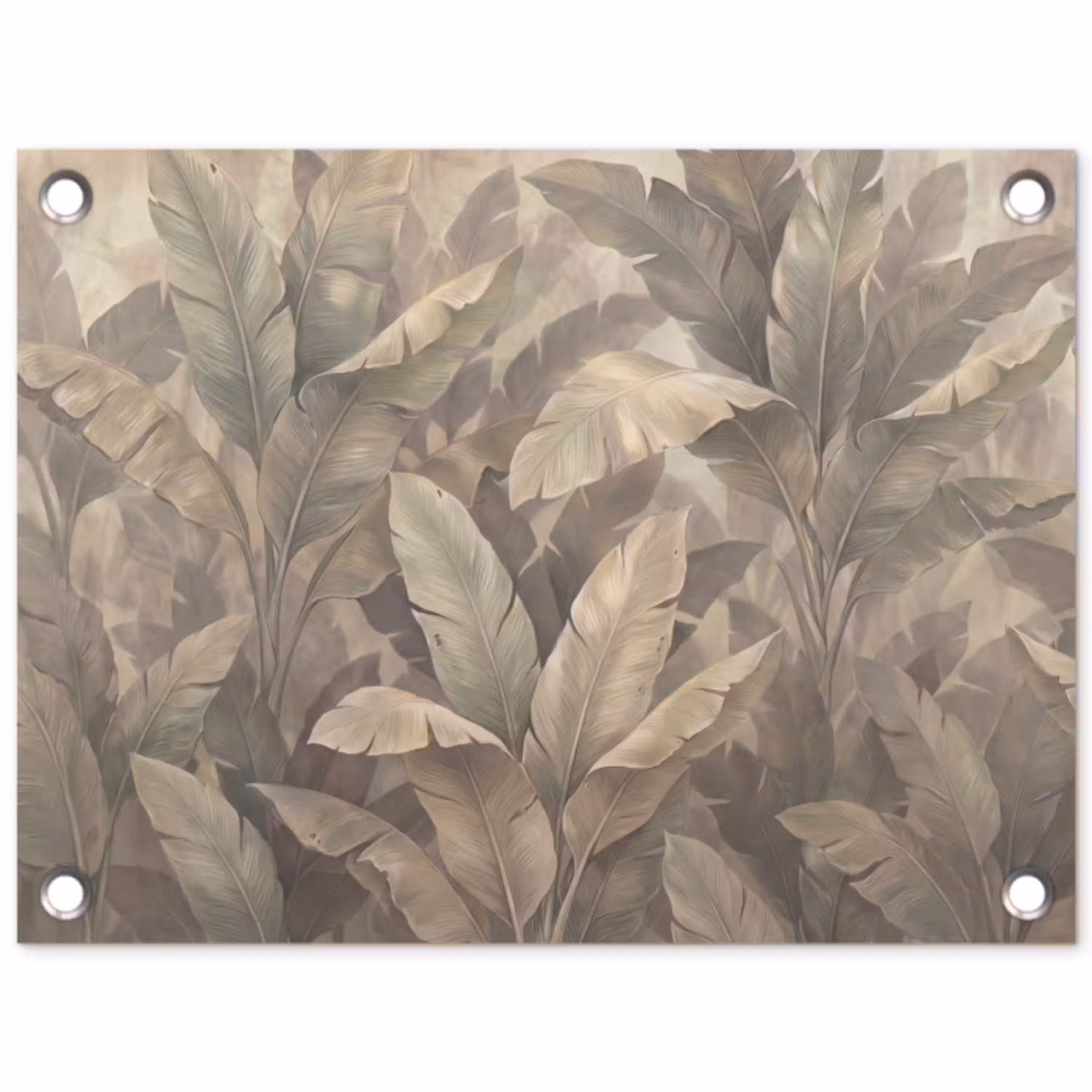 Bladeren - Tropisch - Natuur - Modern - Beige tuinposter los doek klein -3d